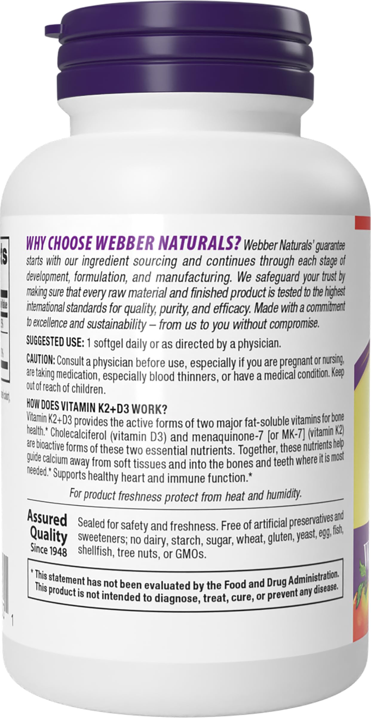 Webber Naturals bottle on kitchen counter ready for daily use.