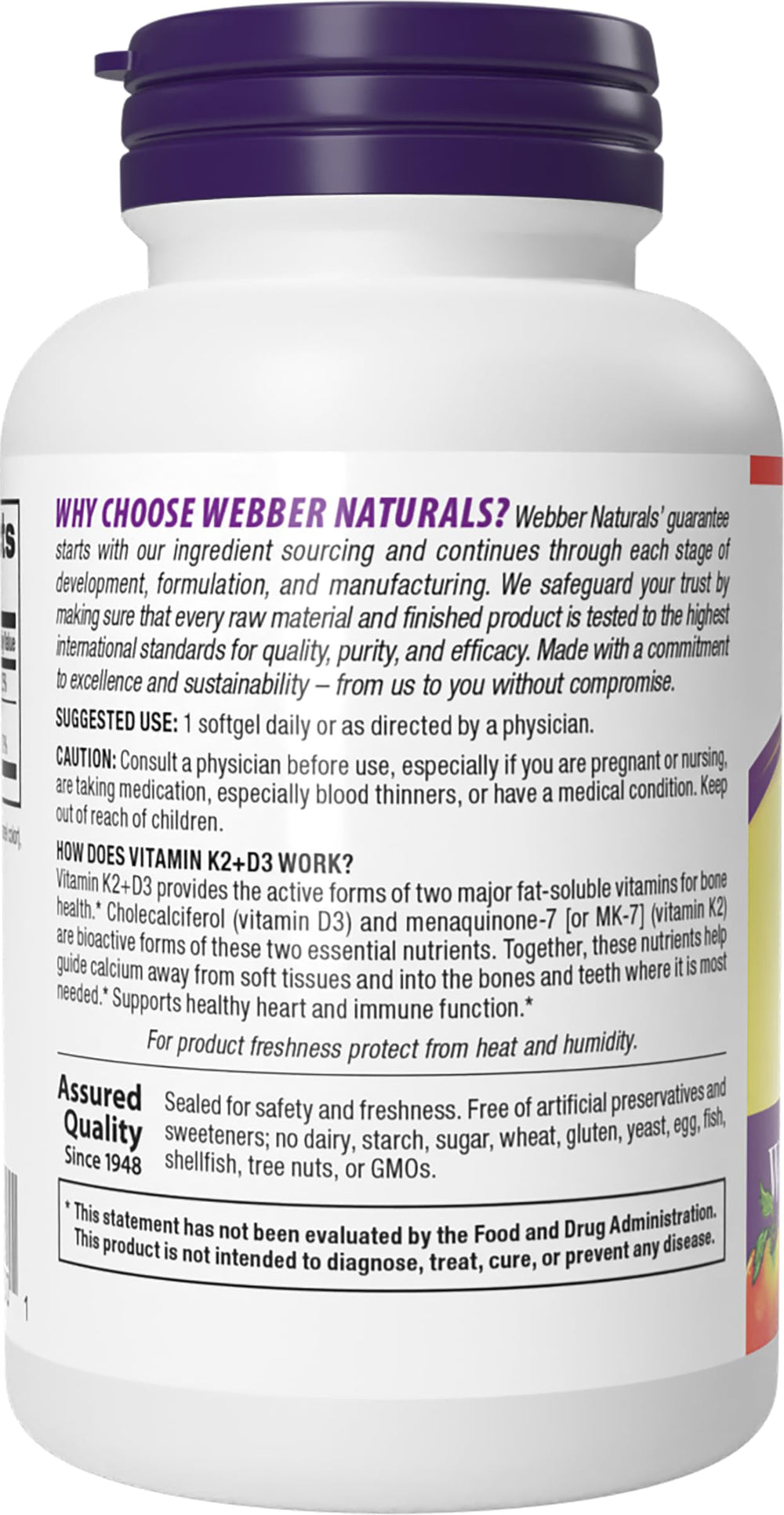 Webber Naturals bottle on kitchen counter ready for daily use.