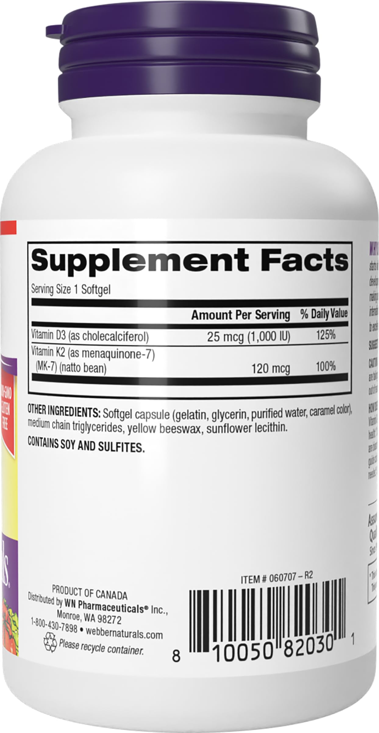 Pack of two Webber Naturals K2+D3 bottles shown for value.