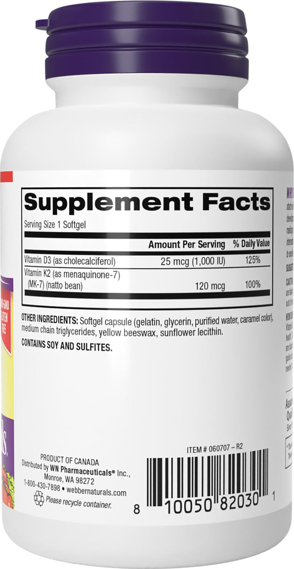 Pack of two Webber Naturals K2+D3 bottles shown for value.