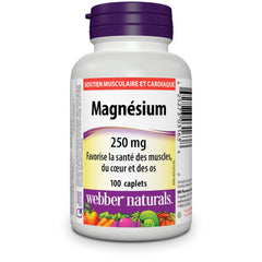 Webber Naturals magnesium bottle label showing bioavailable forms for energy support