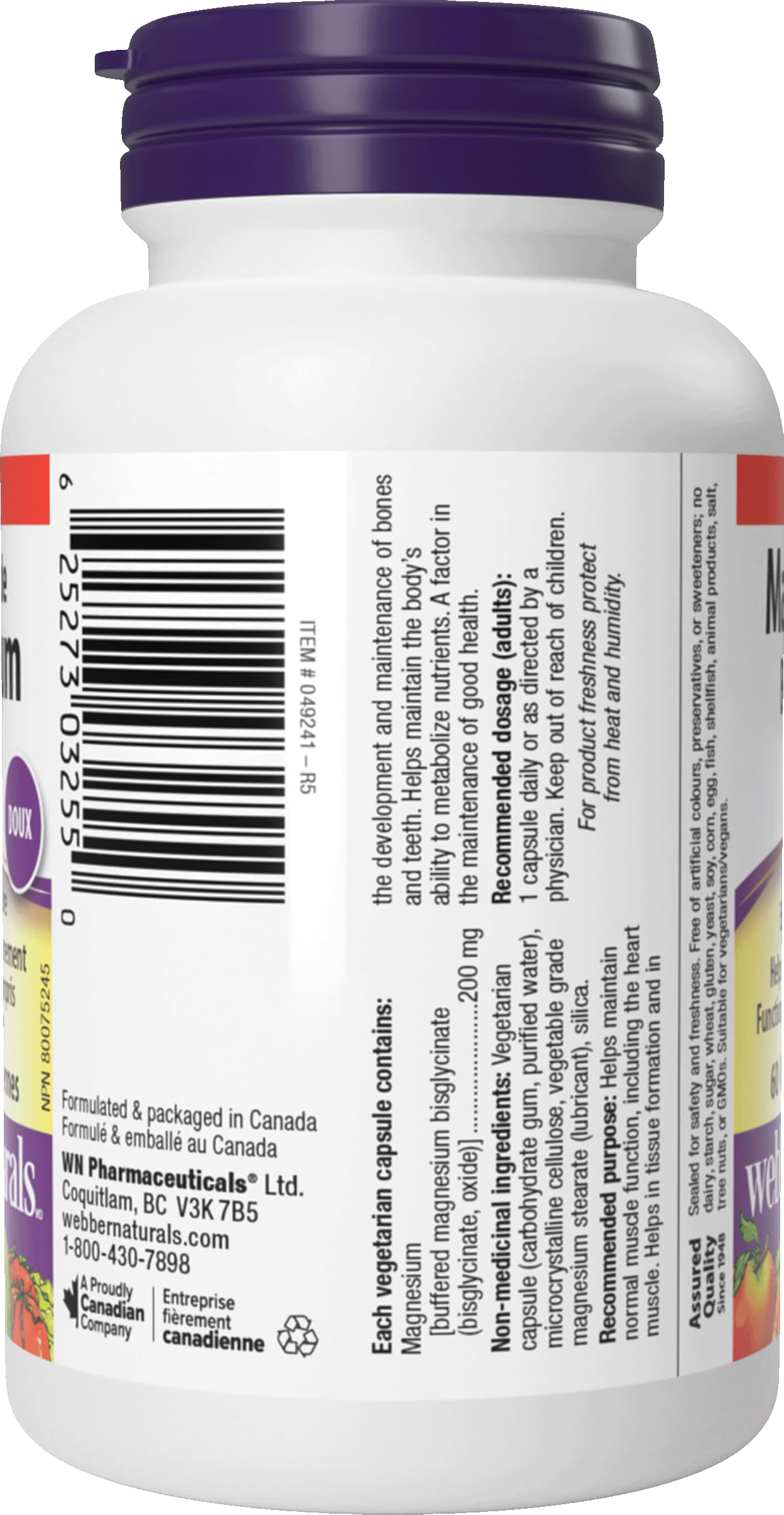 Focus on tissue formation and nutrient metabolism with Webber Naturals magnesium bisglycinate