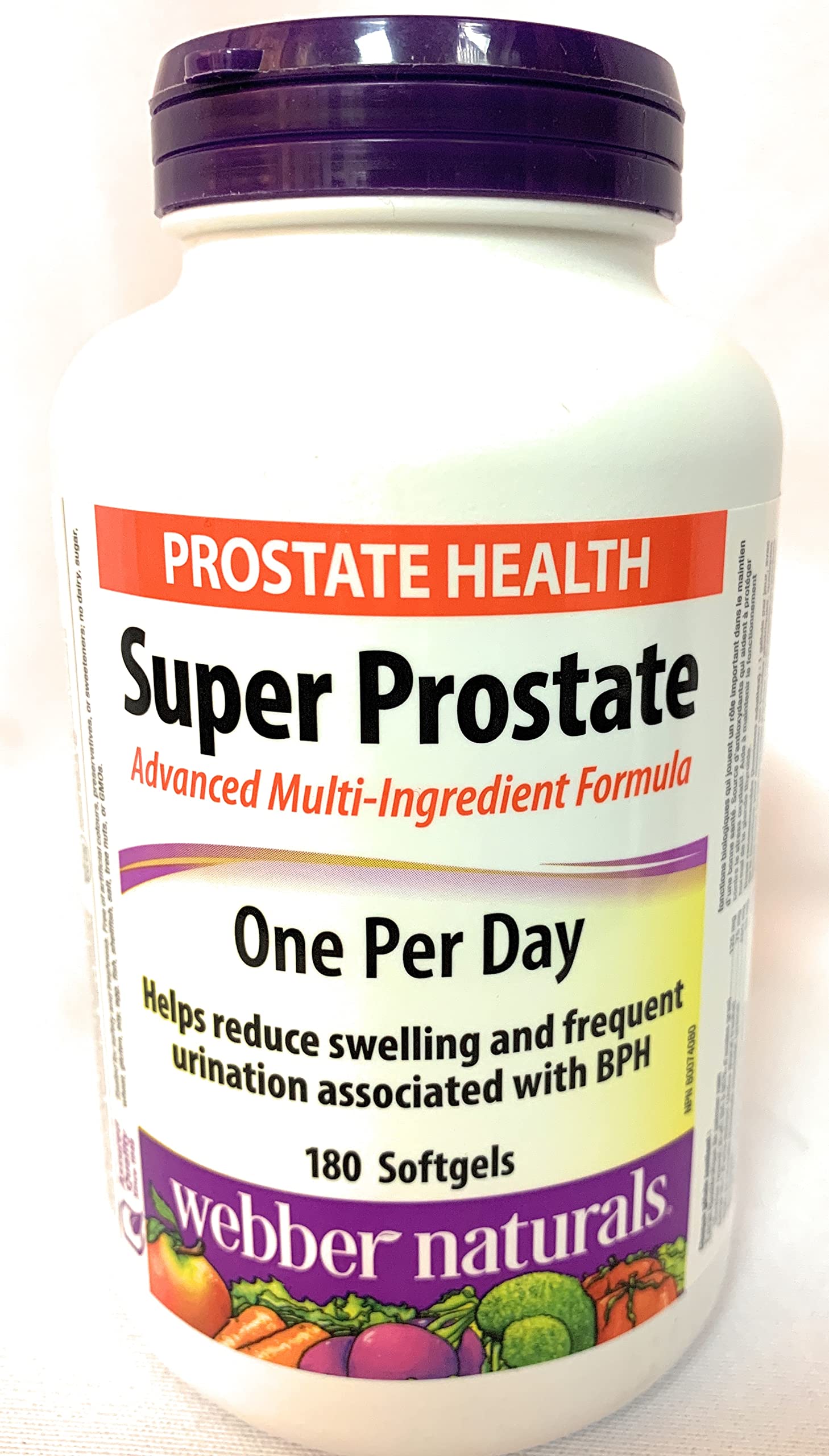 Webber Naturals Super Prostate softgels bottle for daily support