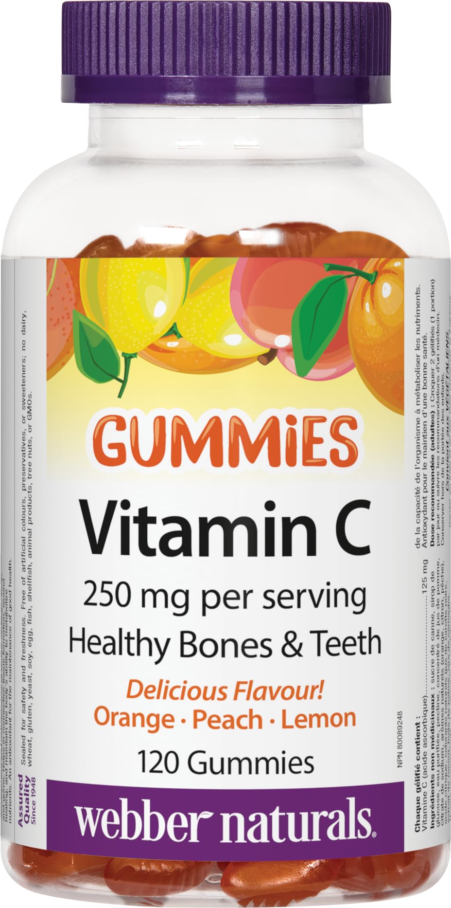 Webber Naturals Vitamin C 125 mg bottle with 120 capsules for daily immune support