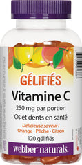 Close-up of Webber Naturals Vitamin C capsules showing easy daily dosage