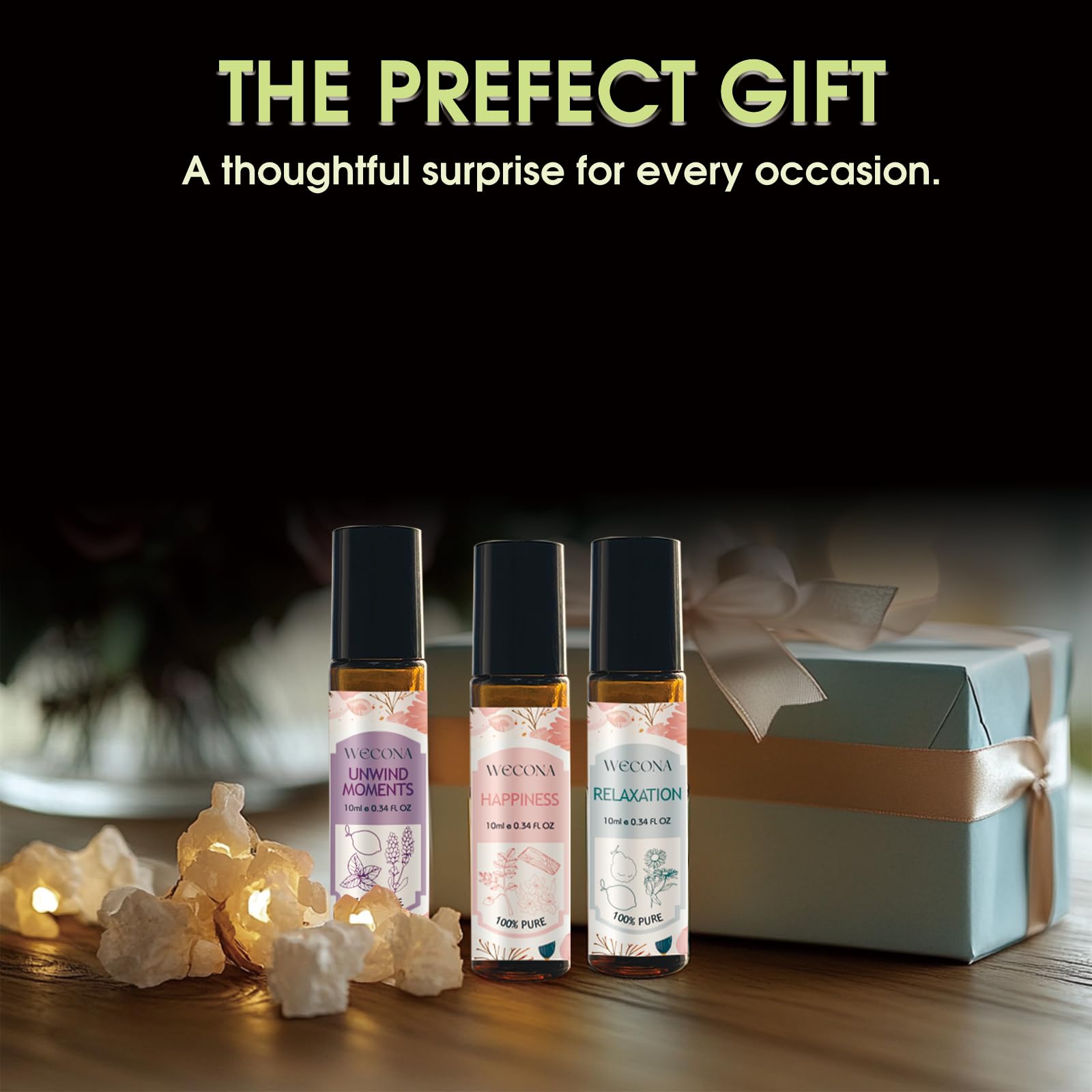 Wecona gift-ready aromatherapy set for birthdays or holidays