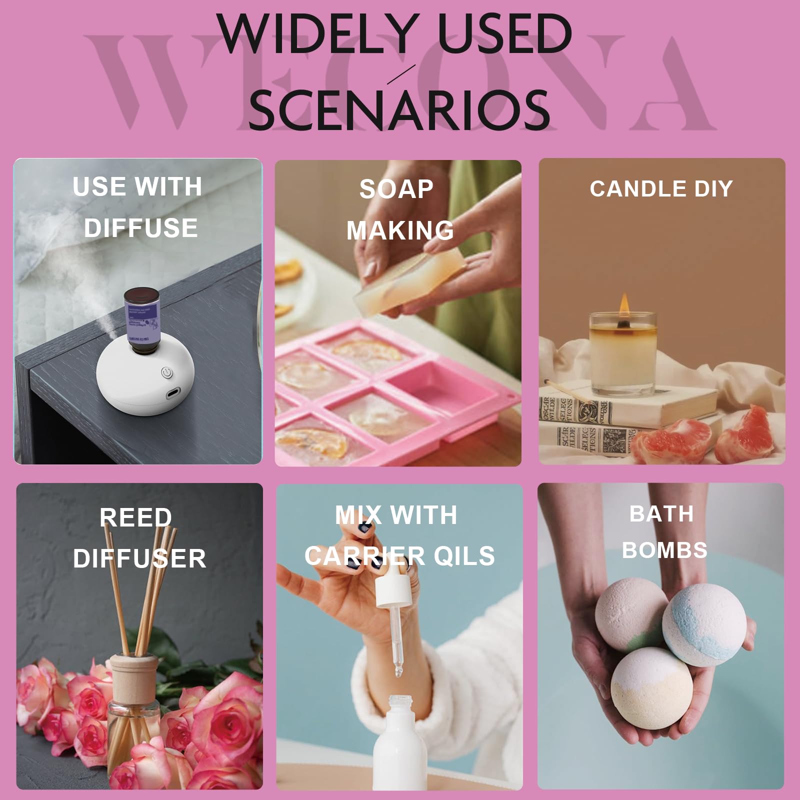 Wecona cherry blossom oil bottle 10ml for airy diffusers.