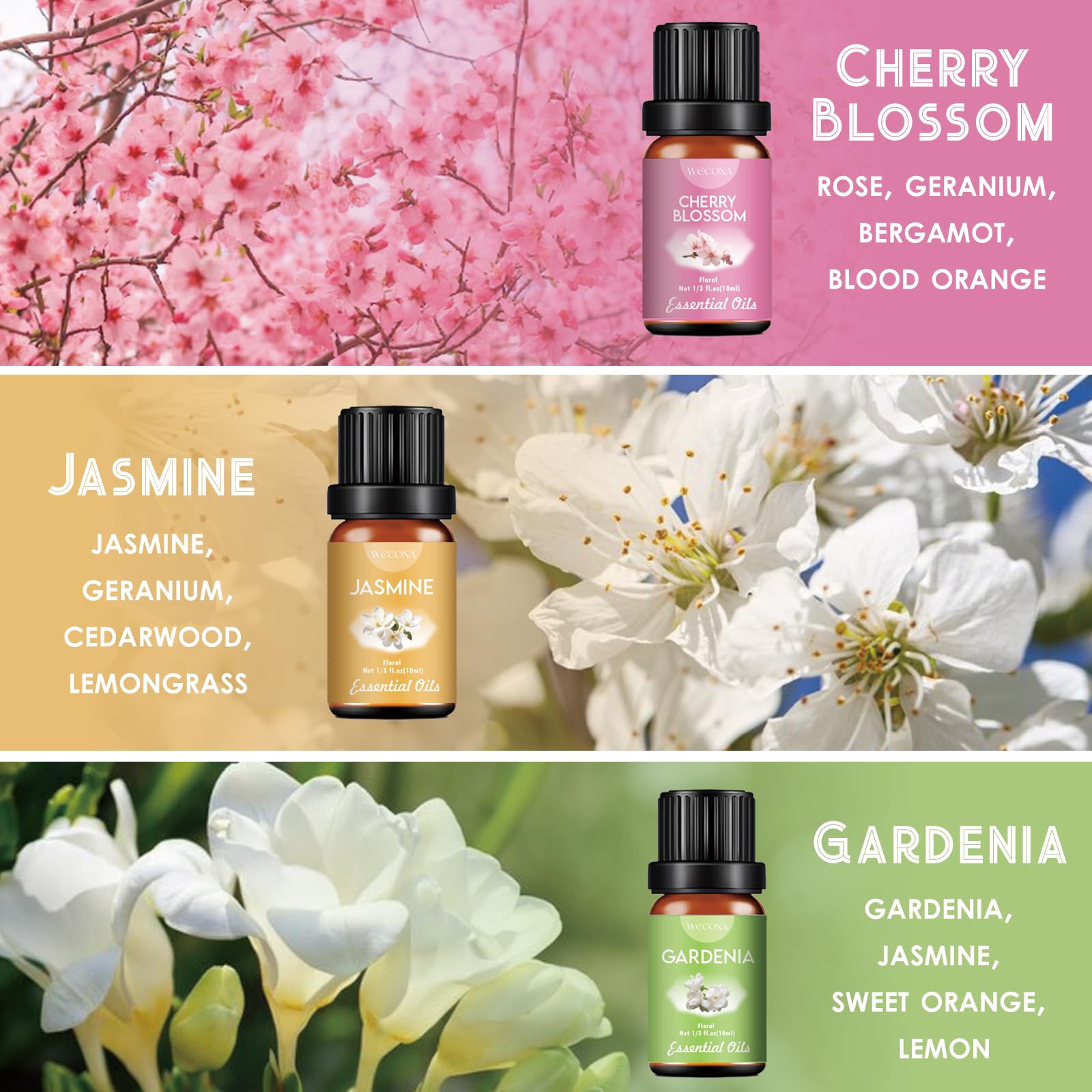 Wecona lilac oil bottle 10ml for fresh diffuser scents and soaps.