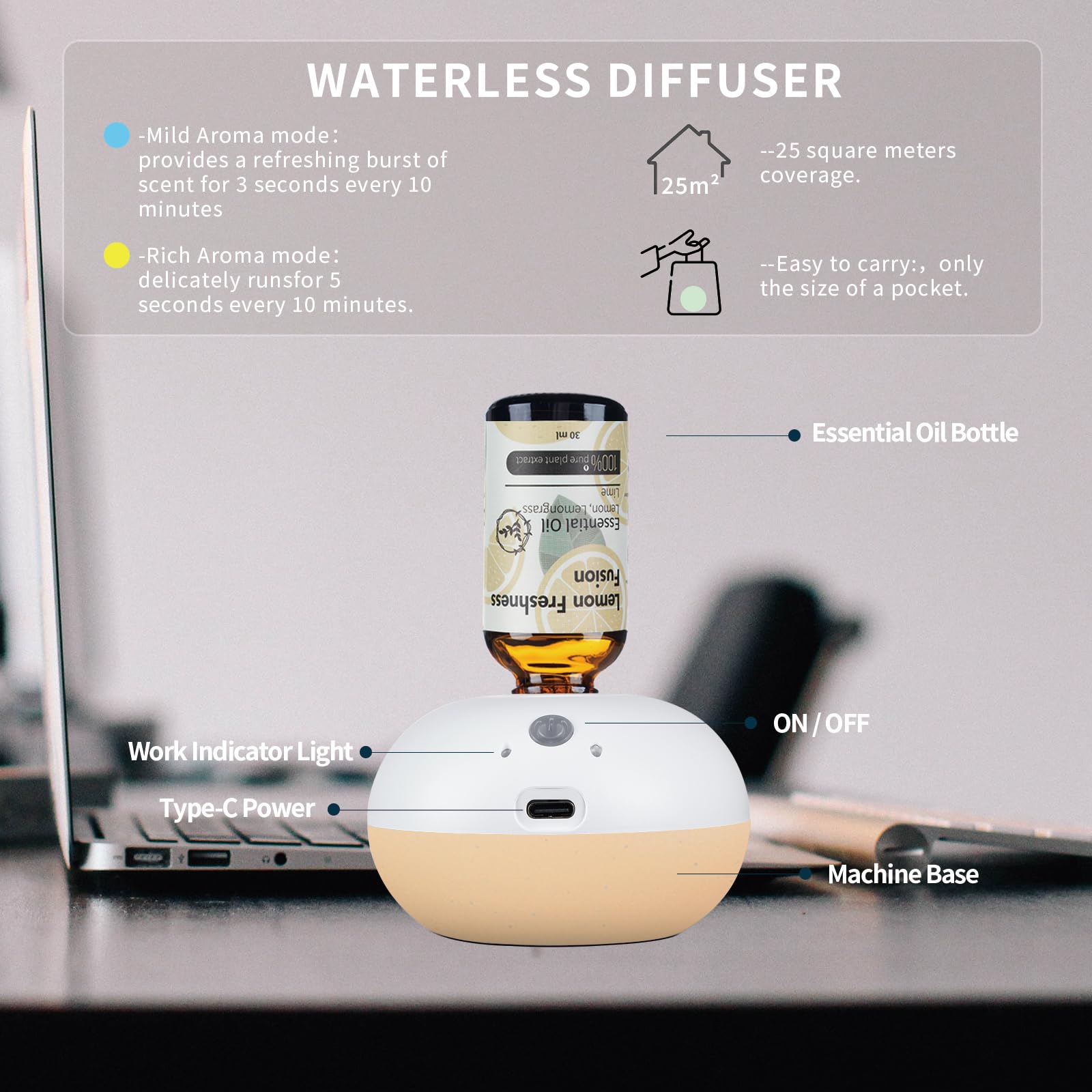 Wecona diffuser with ambient lighting for cozy spaces