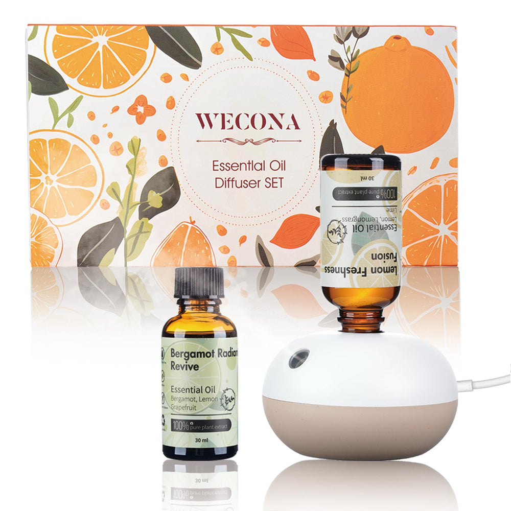 Wecona waterless diffuser top view for compact aromatherapy in small spaces