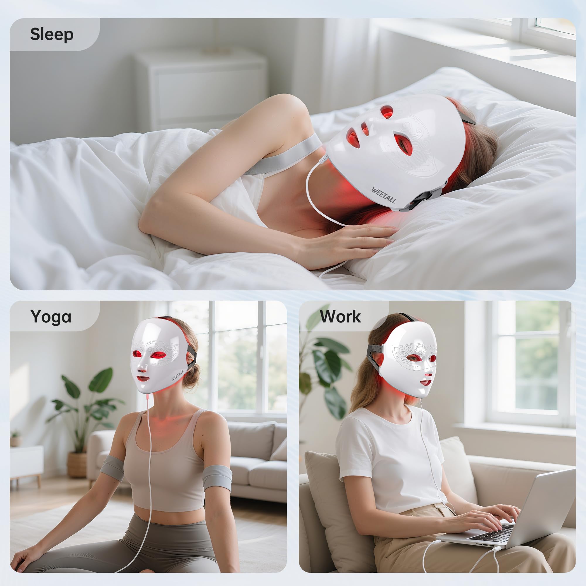 Weetall blue light 463nm mode close-up for acne-prone skin care.
