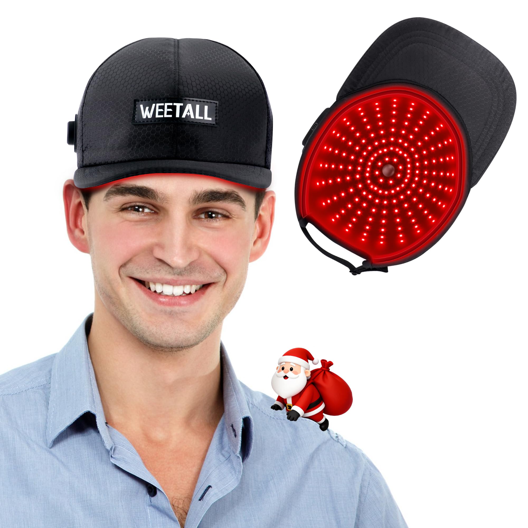 WEETALL red light hair cap worn on head for cordless therapy sessions