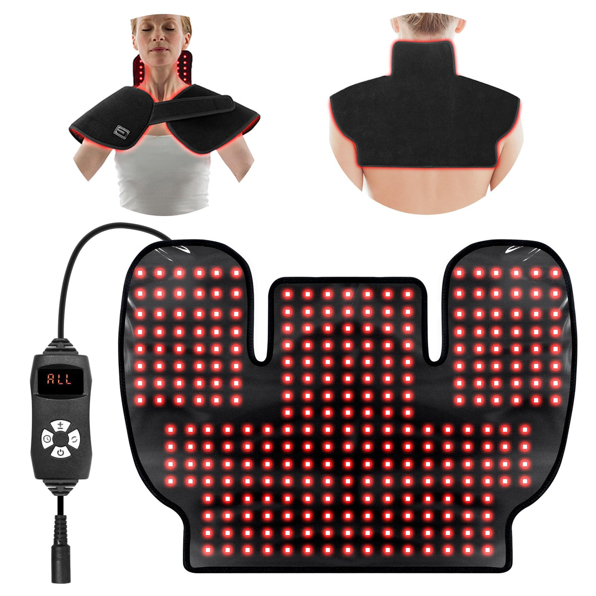 WEETALL red light neck shoulder wrap front view for neck comfort