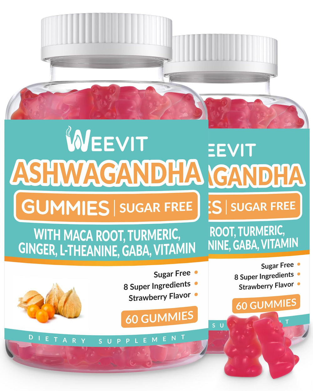 Weevit Ashwagandha Gummies bottle for convenient daily energy.