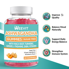 Weevit Ashwagandha Gummies strawberry flavor appealing for daily wellness.