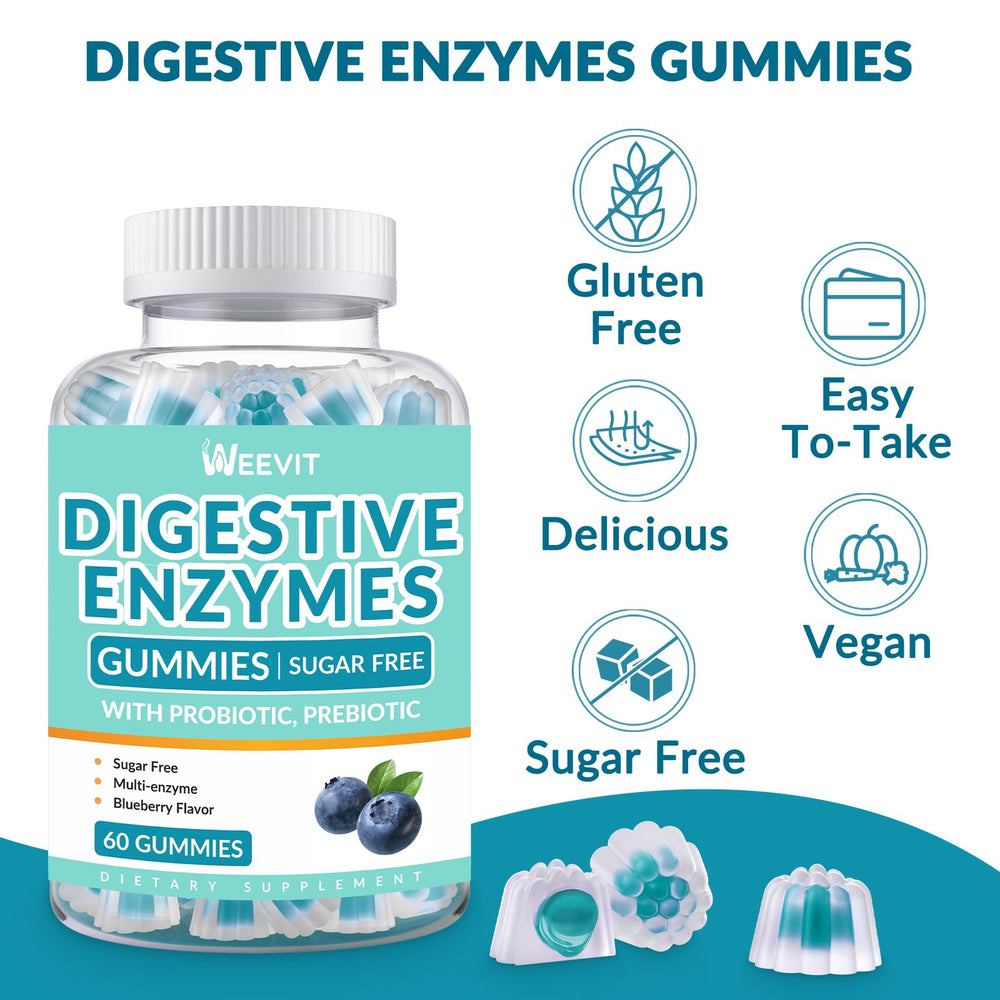 Weevit Digestive Enzymes Gummies two month supply simplifies daily routine