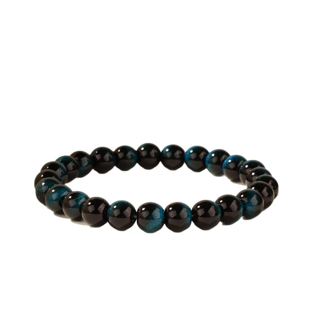 WEFRIN Evil Eye bracelet front view shows protective style with hematite and tiger eye beads.