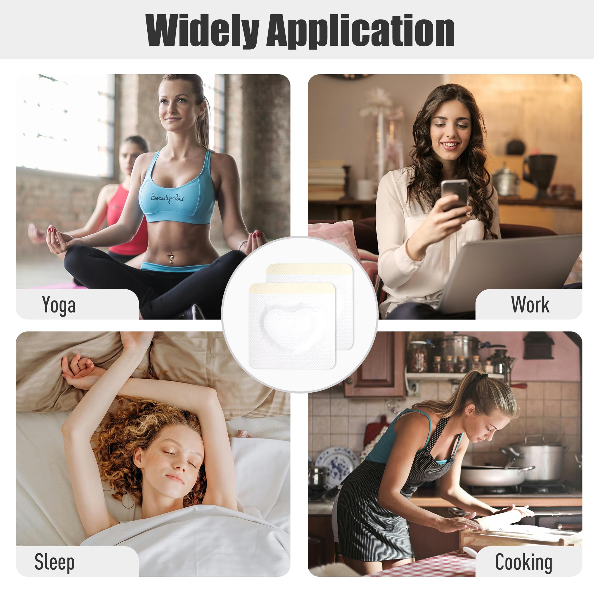 Wegreeco castor oil patch shown on arm for versatile placement.