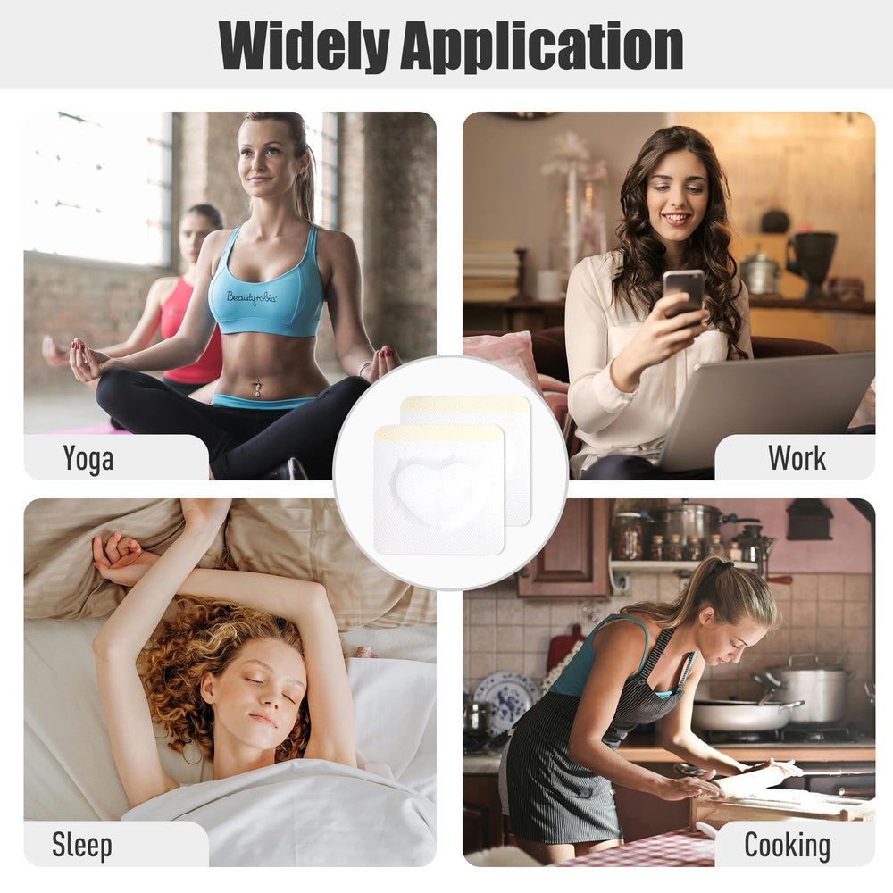 Wegreeco castor oil patch shown on arm for versatile placement.