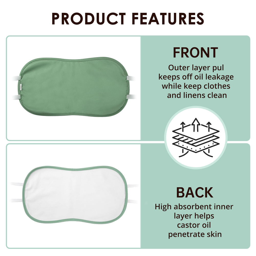 Wegreeco castor oil wrap showing adjustable strap for secure fit on kids.