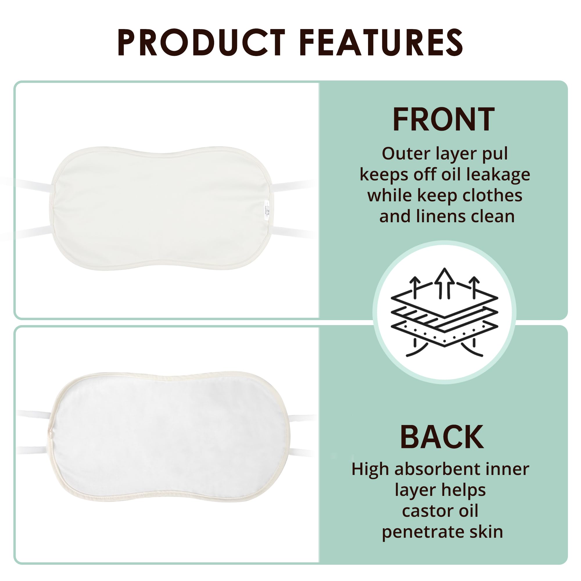 Wegreeco kids castor oil pack wrap adjustable straps for secure, comfy fit during use.