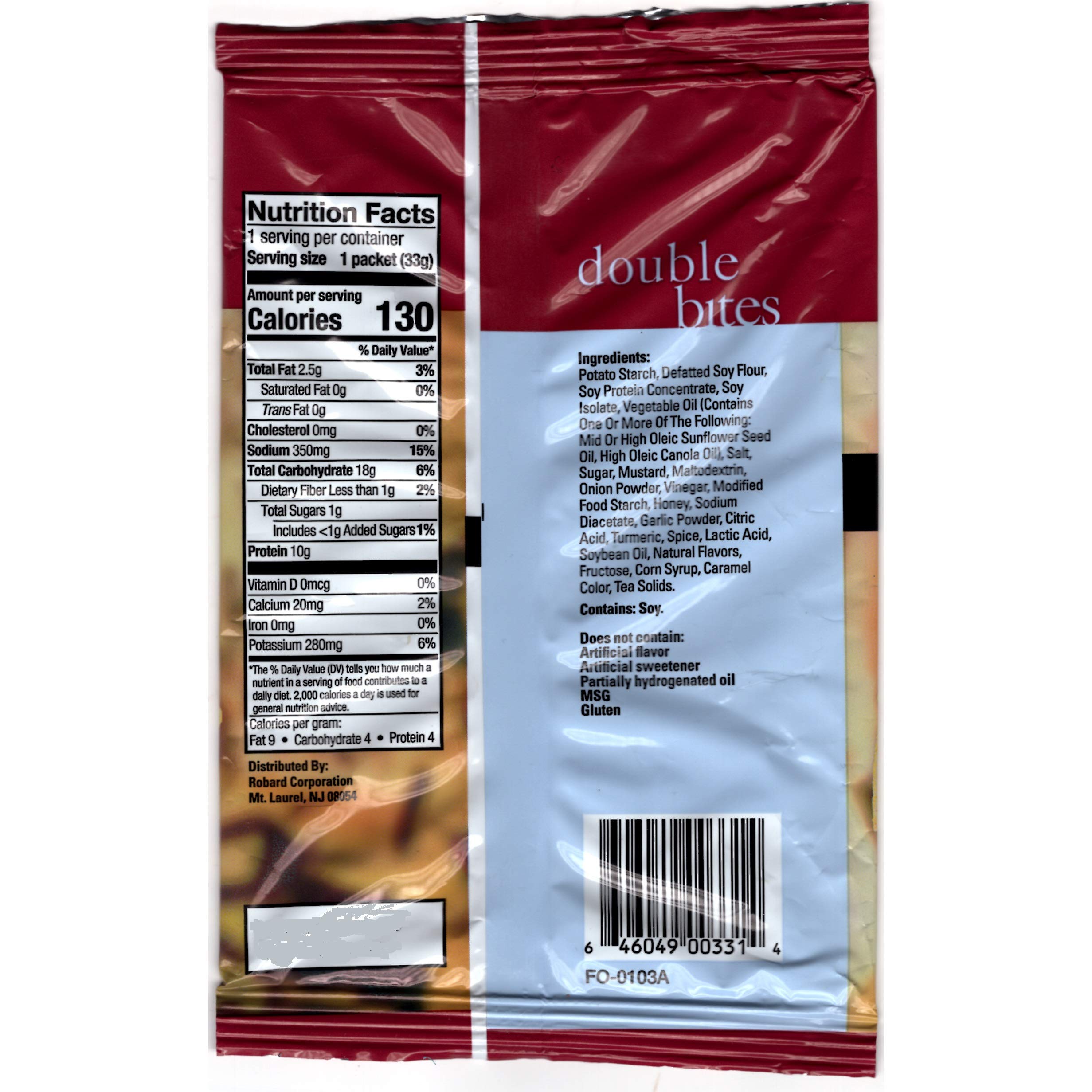 Weight Loss Systems Honey Mustard Double Bites bag closeup shows crisp texture.