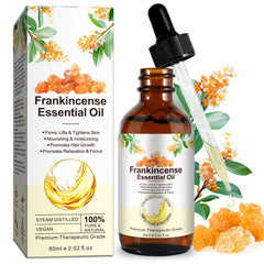 WeiWeiLa Pure Frankincense bottle, 60ml glass for skincare and aromatherapy.