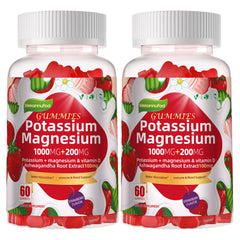 Wekannufod Potassium Magnesium Gummies bottle with strawberry flavor for daily electrolyte support