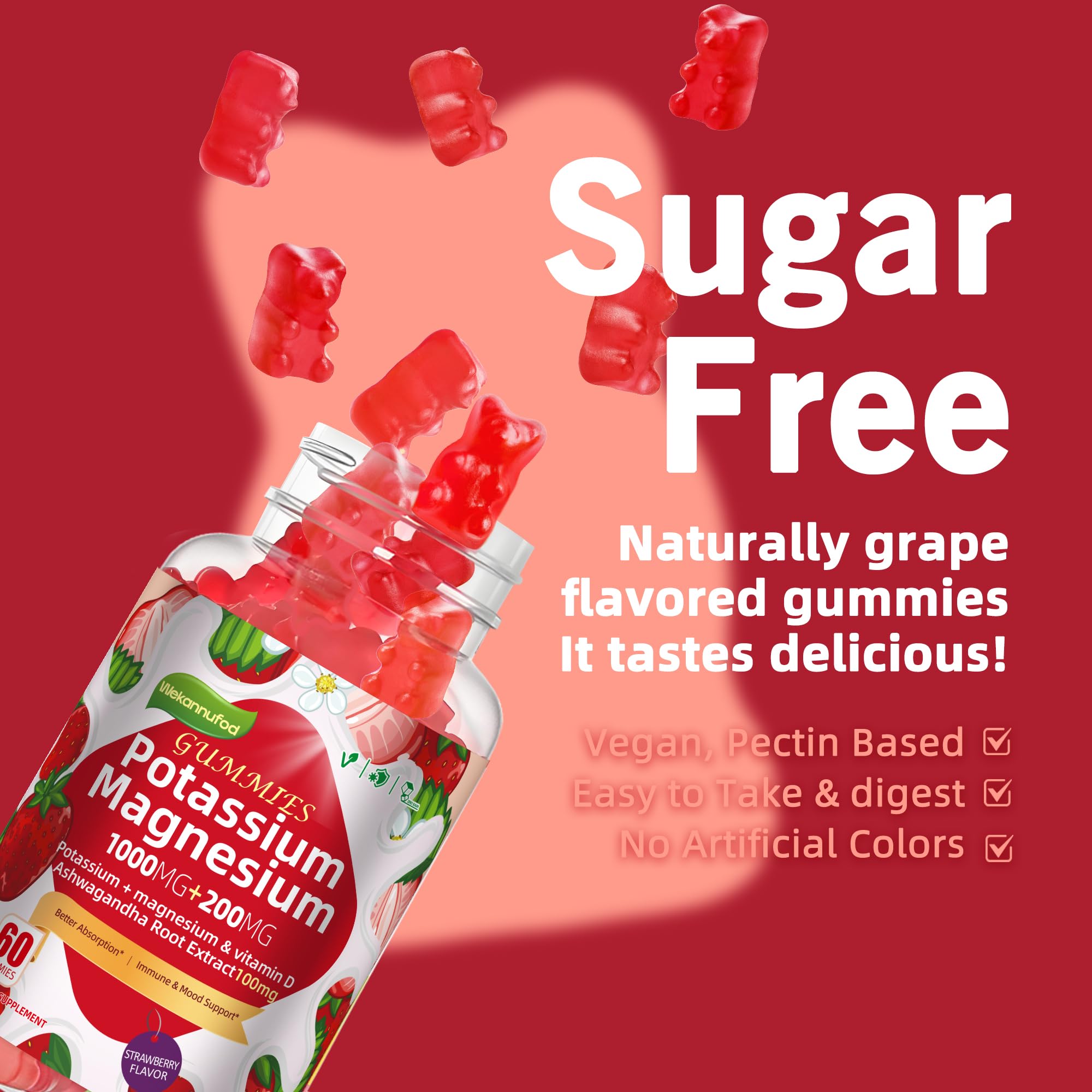 Soft, chewy gummies from Wekannufod are easy to swallow during a busy day