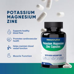 Wekannufod potassium magnesium capsules closeup demonstrating easy-to-swallow form
