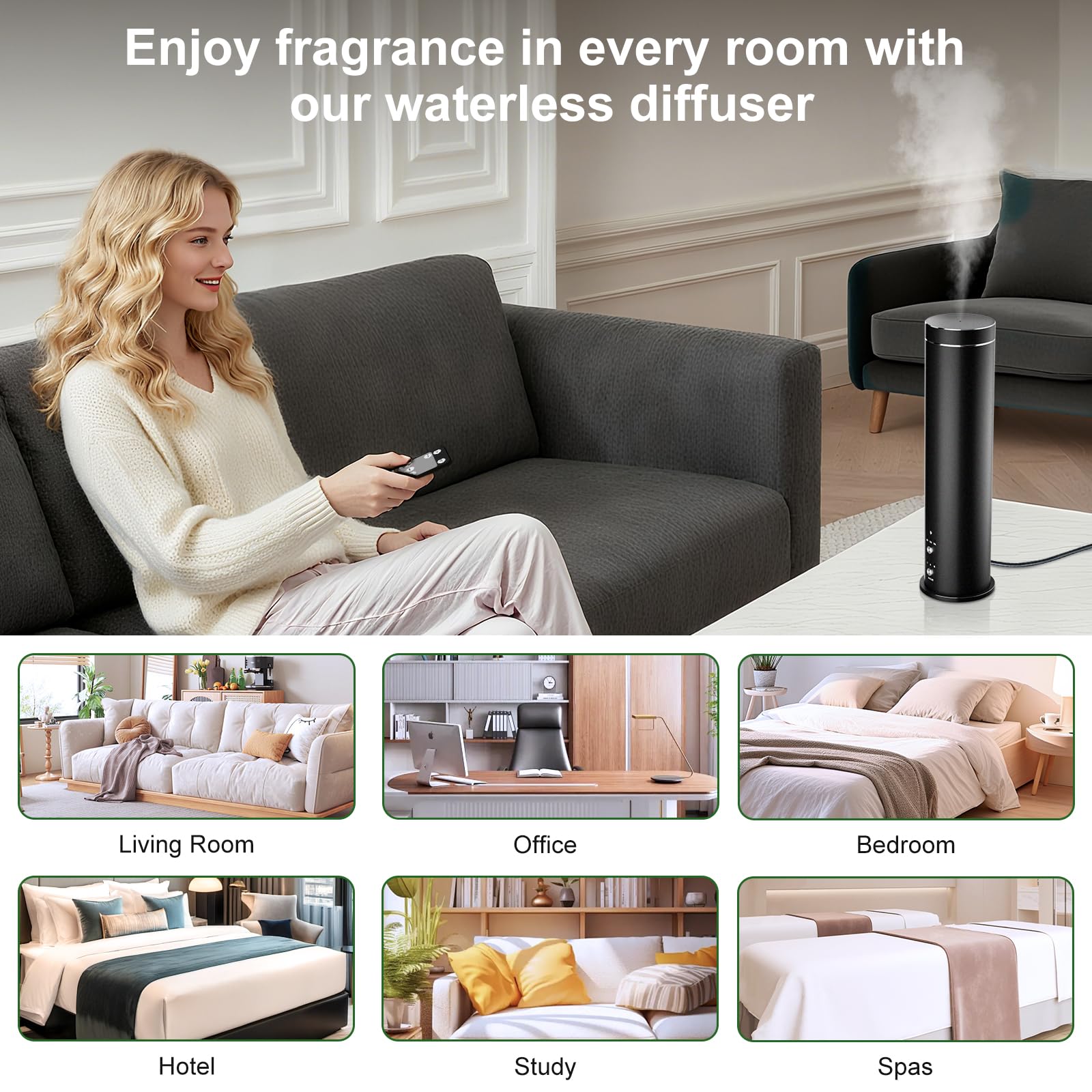WEKELL diffuser covers up to 1000 sq ft for large rooms