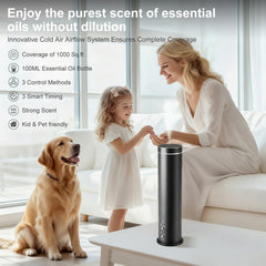 WEKELL diffuser in matte black cylindrical design for modern interiors