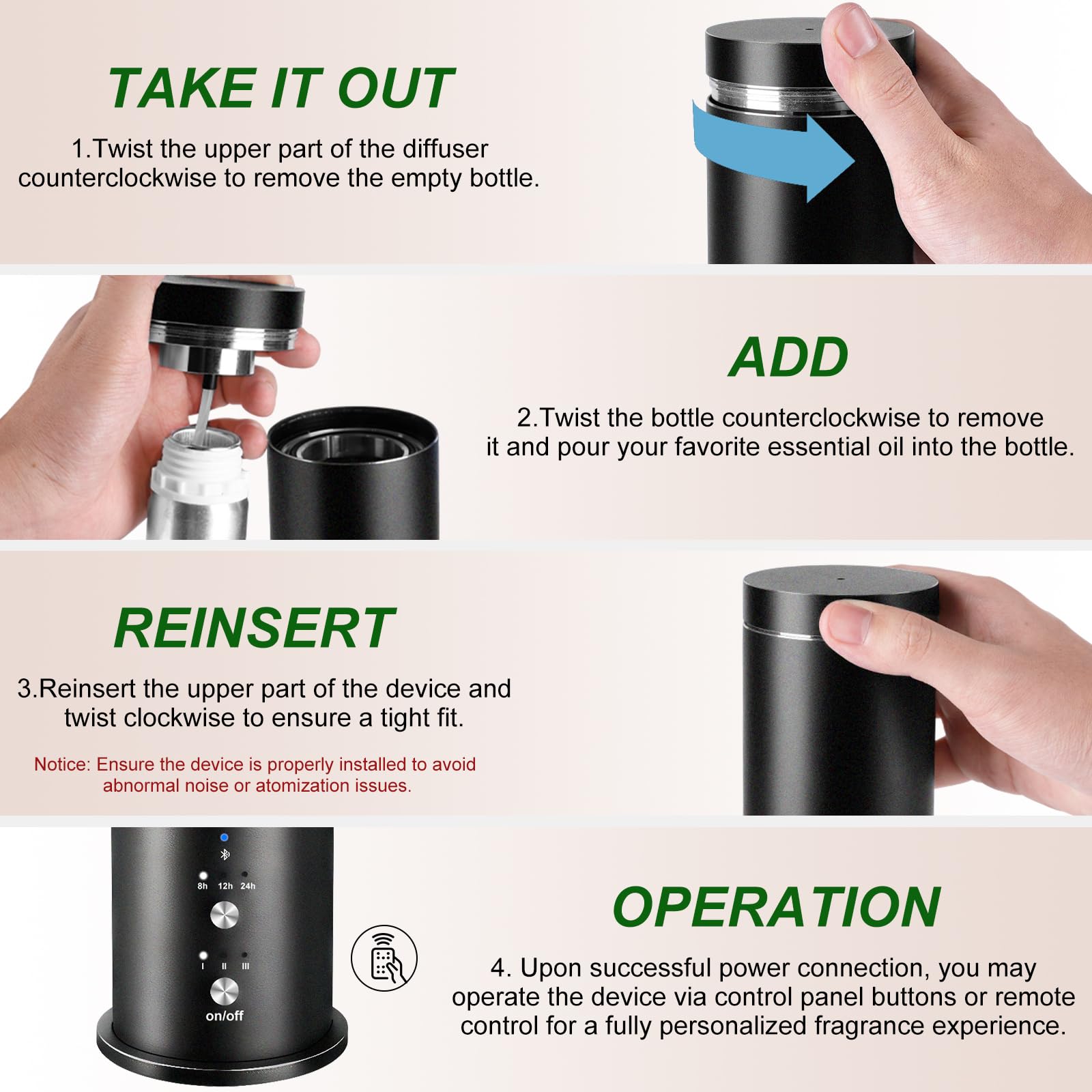 WEKELL diffuser operating quietly to support sleep and focus