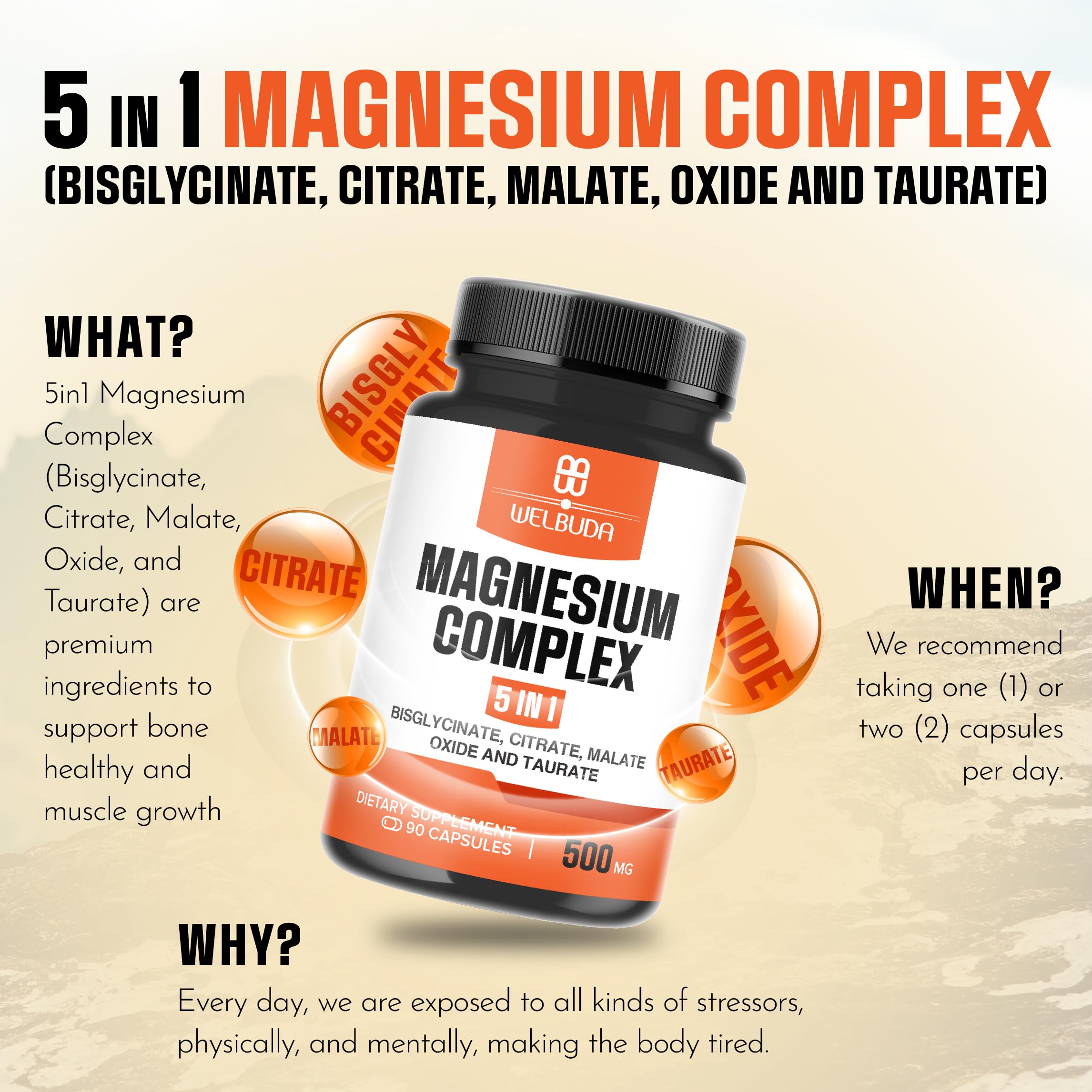 Post-workout scene featuring WELBUDA 5in1 magnesium complex for recovery