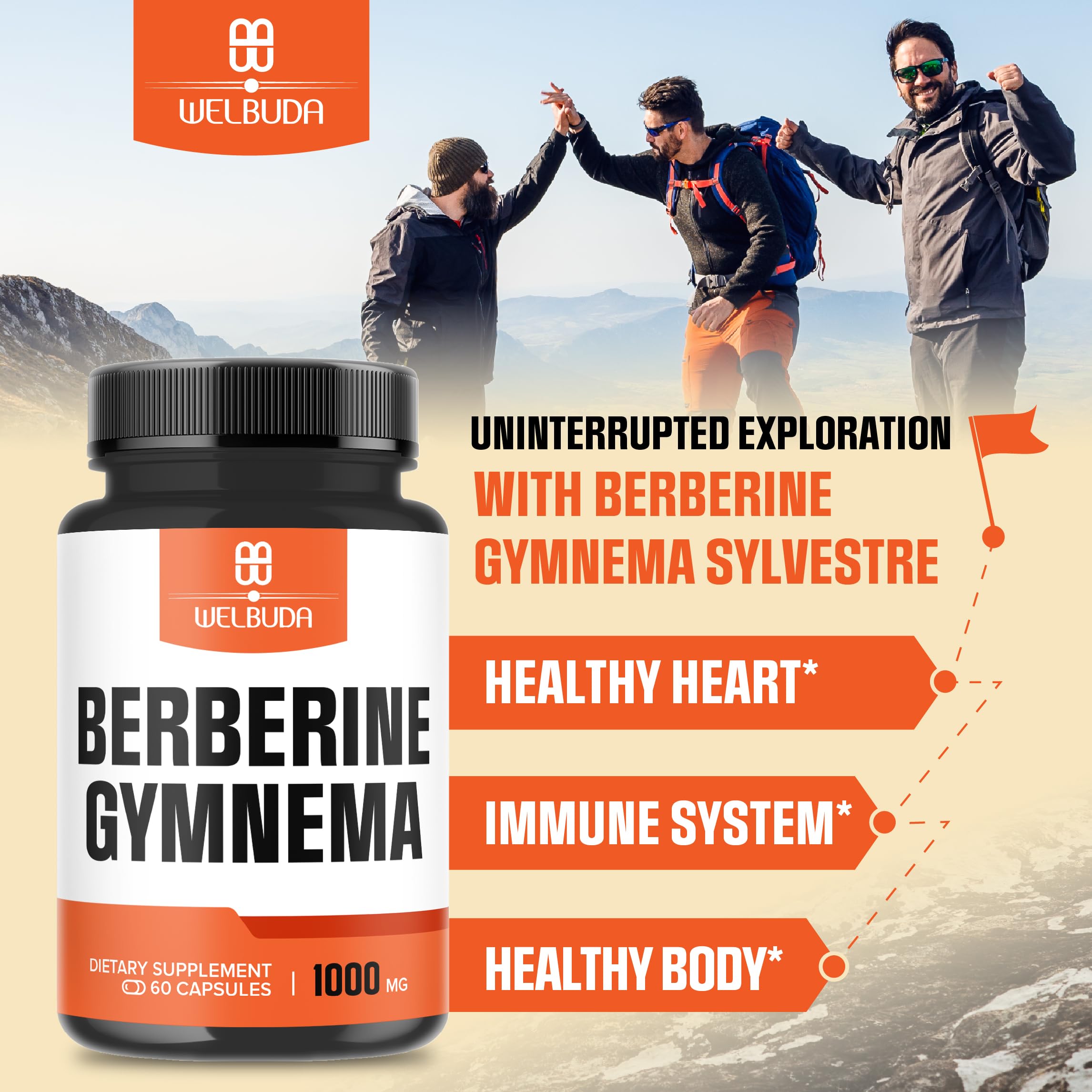 WELBUDA Berberine-Gymnema label displaying clear ingredient details.