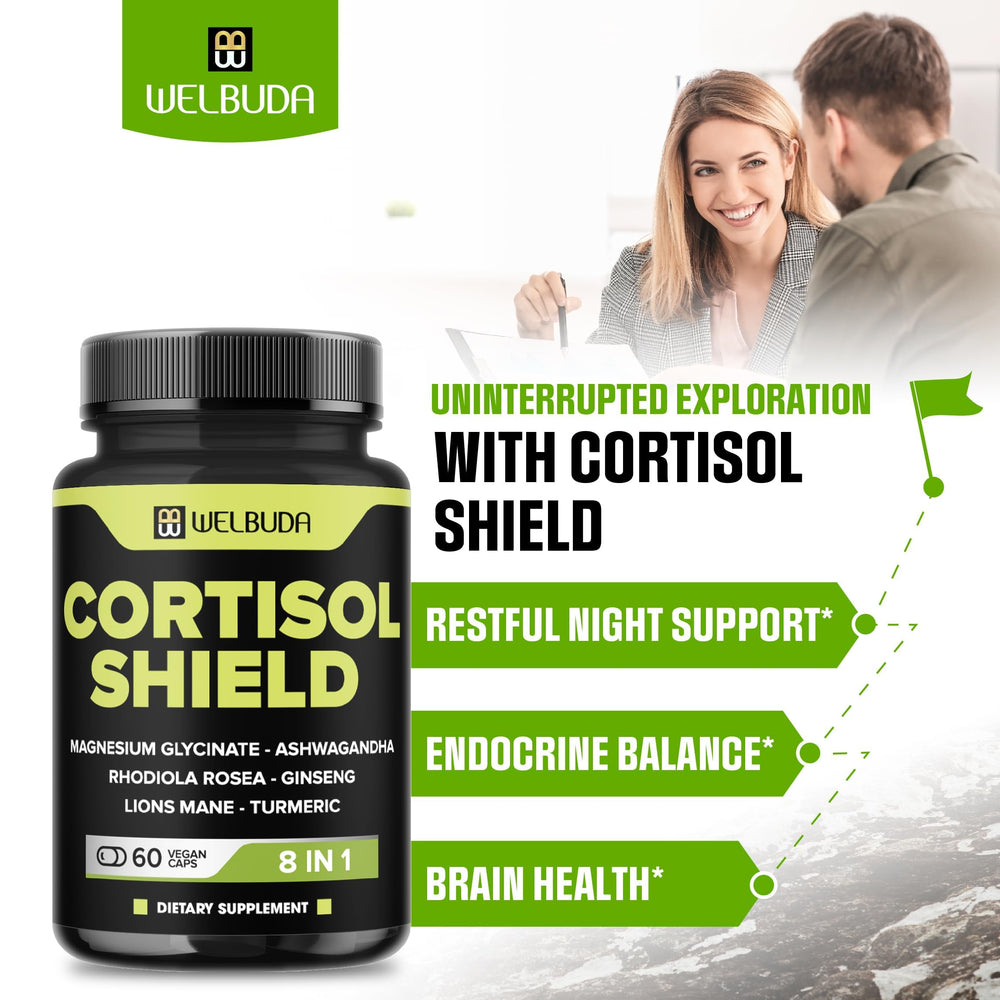 WELBUDA ingredients Ashwagandha and Rhodiola closeup highlights herbal mood and energy roots.