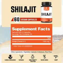 WELBUDA Shilajit capsules 60-count for consistent daily vitality