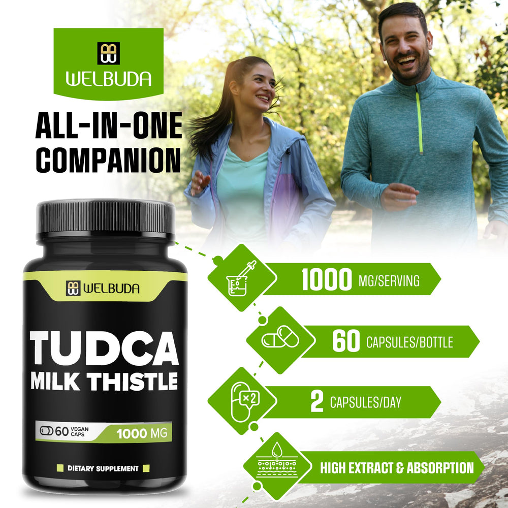 WELBUDA Tudca packaging front invites a mindful health routine