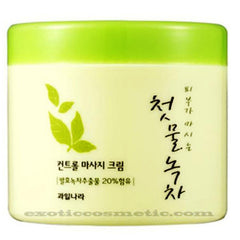 WELCOS Kwailnara Green Tea Control Massage Cream packaging shown for daily skincare