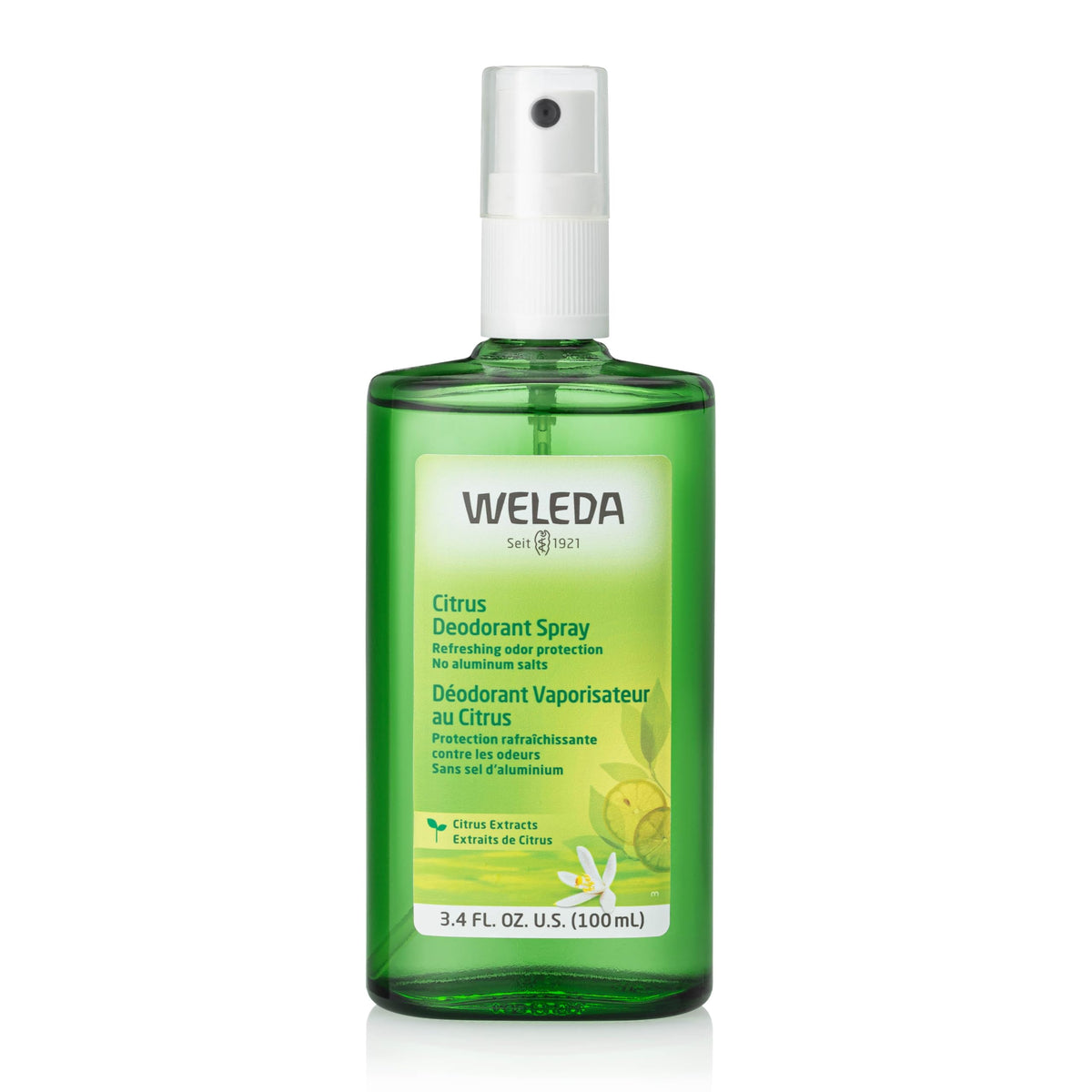 Weleda Citrus Deodorant bottle with zesty lemon aroma for daily freshness