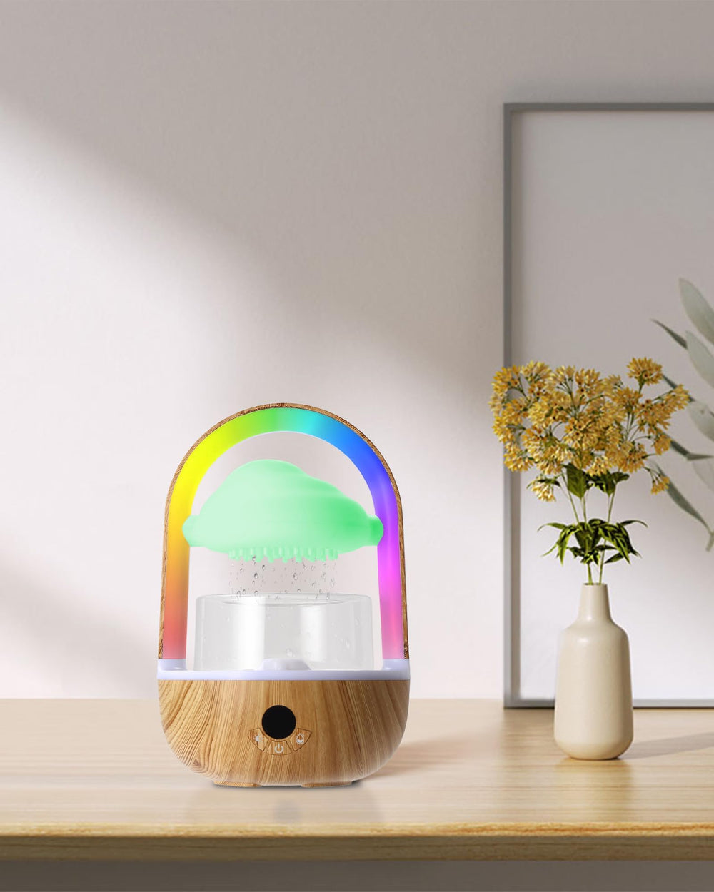 Weljoy diffuser with rain cloud lights enhancing night atmosphere