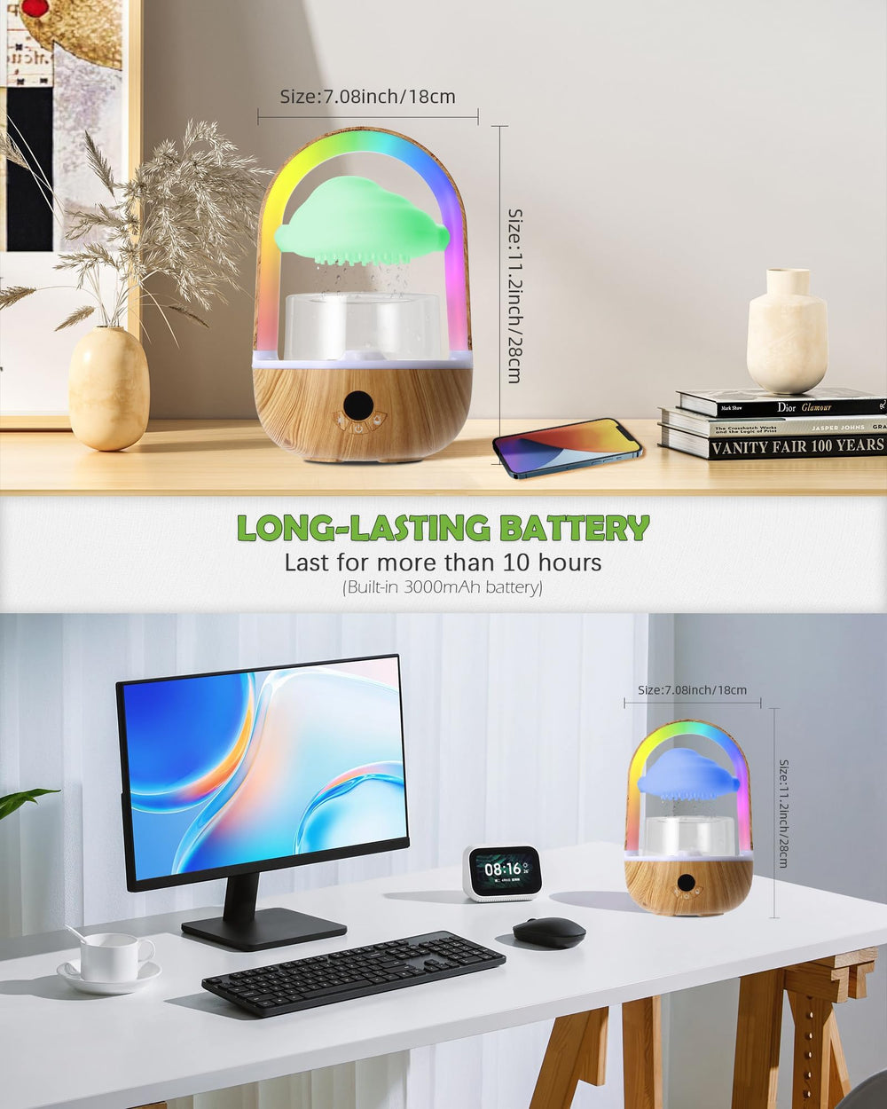Weljoy diffuser ring led and cloud led lights with dynamic color scenes
