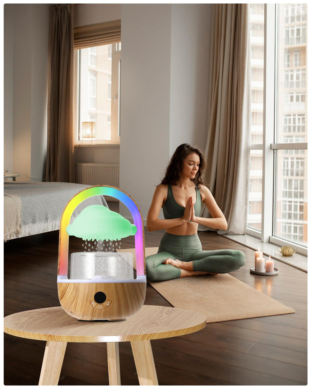 Weljoy diffuser showing mobile control for lights and speed