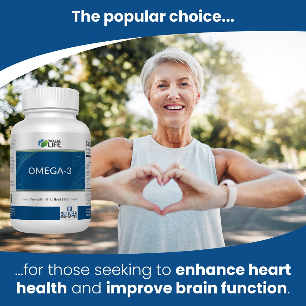 Well of Life Omega-3 softgels with no fishy aftertaste.