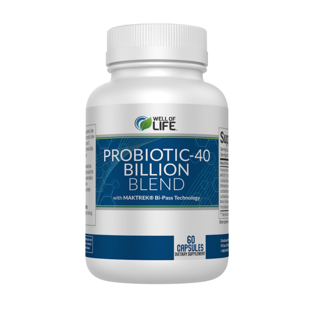 Well of Life Probiotic 40Billion bottle front showing digestive support potential