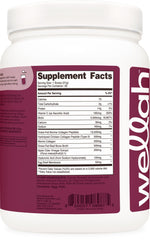 Wellah Afterglow nutrition panel emphasizes 15g collagen per serving.
