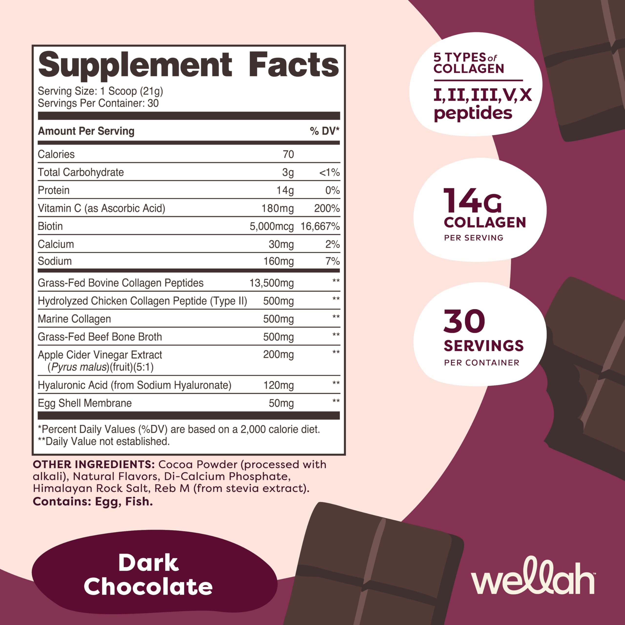 Wellah Afterglow powder and scoop show easy-to-mix daily serving.