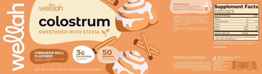 Wellah Colostrum NSF GMP third-party tested; quality assurance you can rely on.