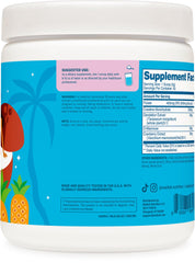 Wellah Creatine Blue Hawaii label closeup highlighting ingredients