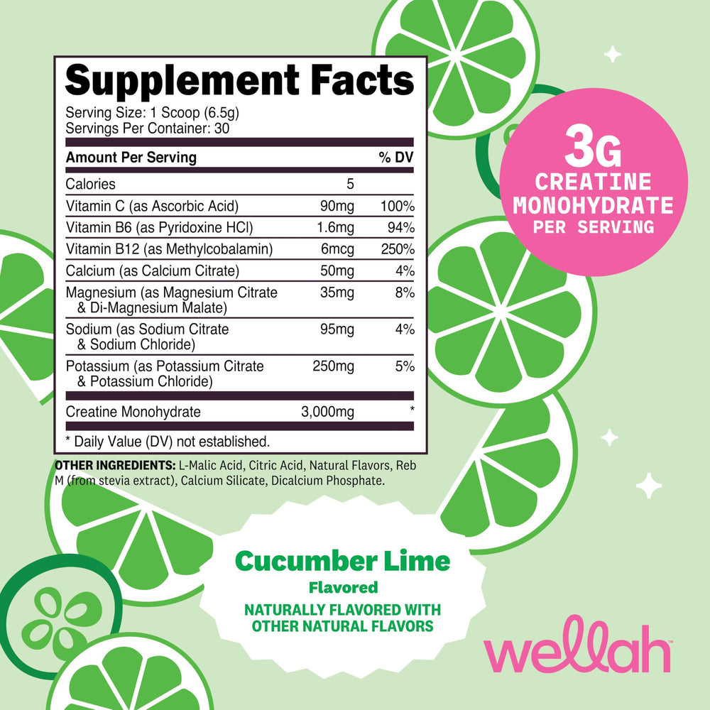 Wellah Creatine + Hydration powder in shaker enables quick mixing and on-the-go hydration
